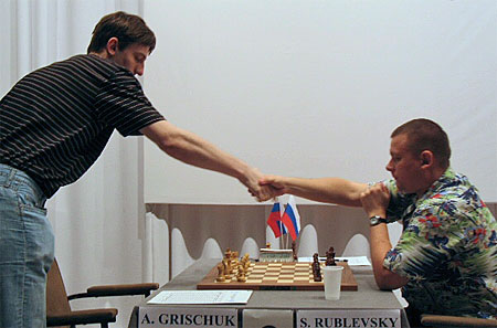 Grischuk-Rublewski, Chessbase
