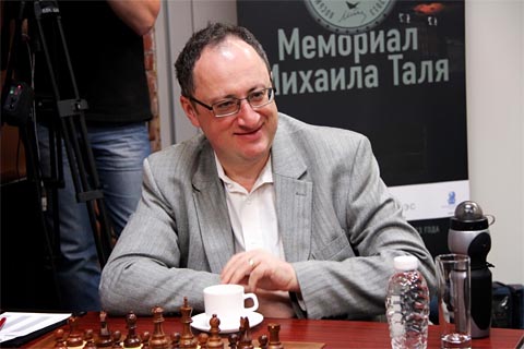 Gelfand has plenty to smile about. Photo by Etery Kublashvili.