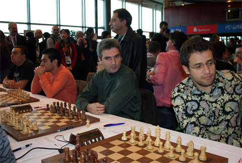 Defending Olympic Champions: Armenian (L-R) - Tigran Petrosian, Gabriel Sargissian, Vladimir Akopian and Levon Aronian