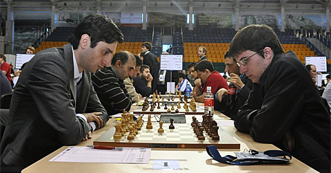 Georgia goes down against a surging France. Baadur Jobava facing Maxime Vachier-LaGraeve on board #1.